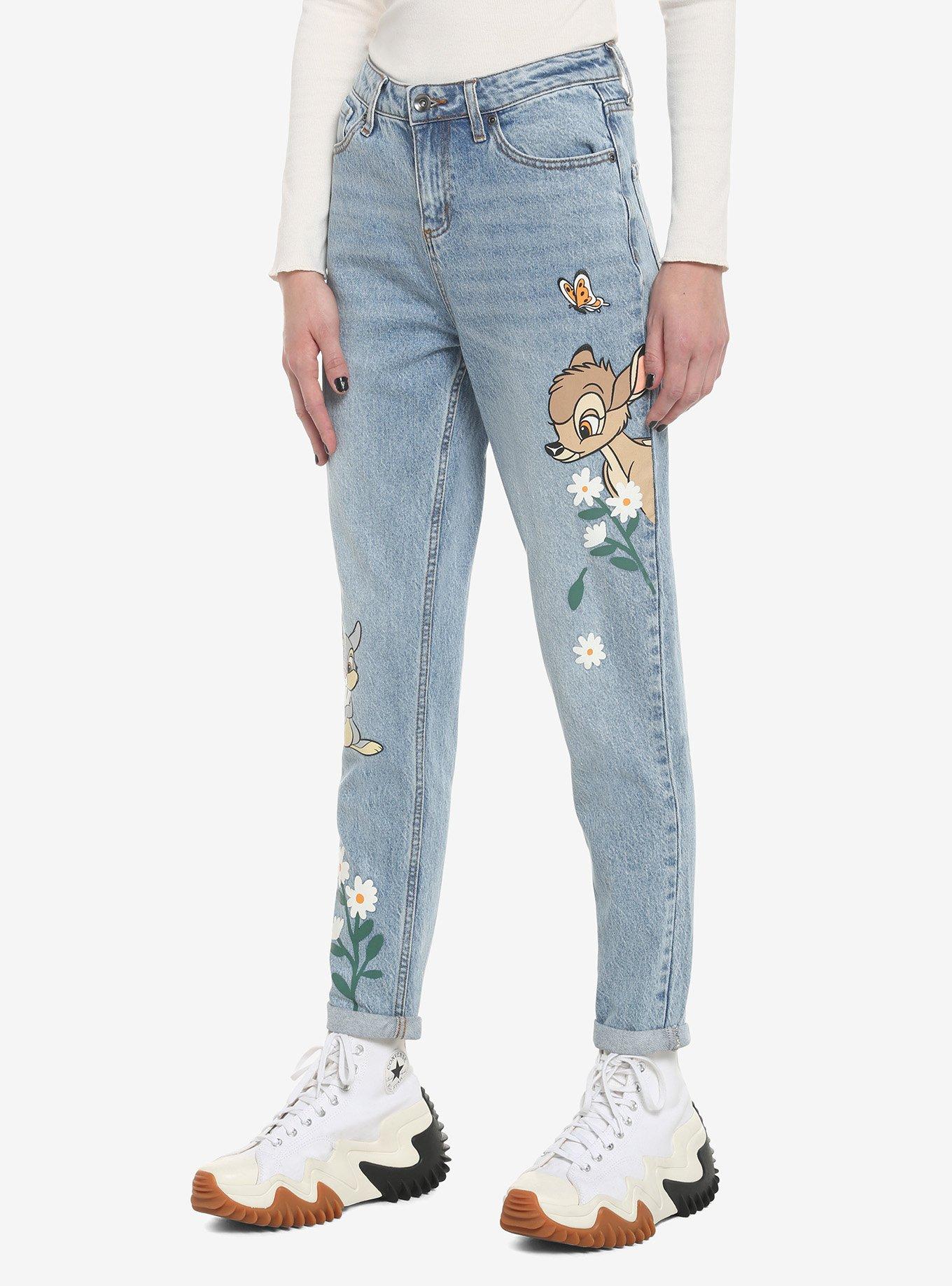 Disney Bambi & Thumper Mom Jeans, LIGHT WASH, alternate