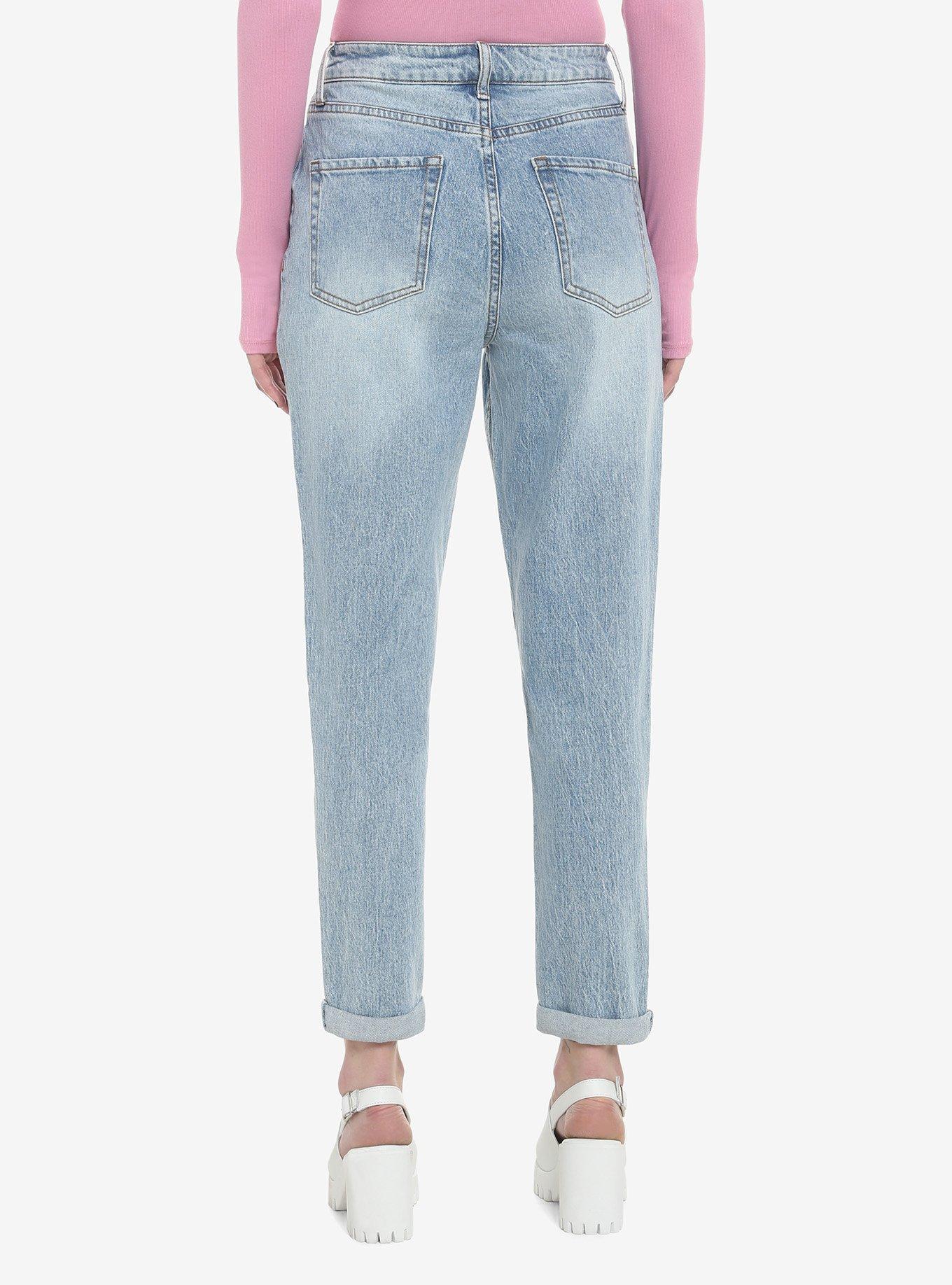 Little Twin Stars Mom Jeans, LIGHT WASH, alternate