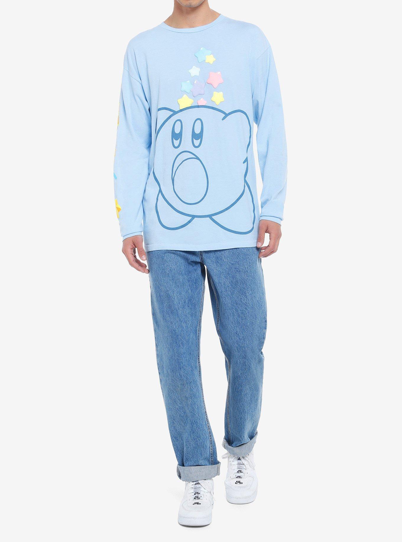 Kirby Stars Puffed Print Long-Sleeve T-Shirt, BLUE, alternate