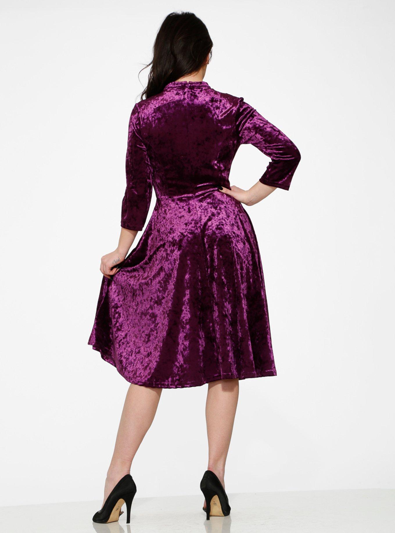 Purple Velvet Dress, PURPLE, alternate