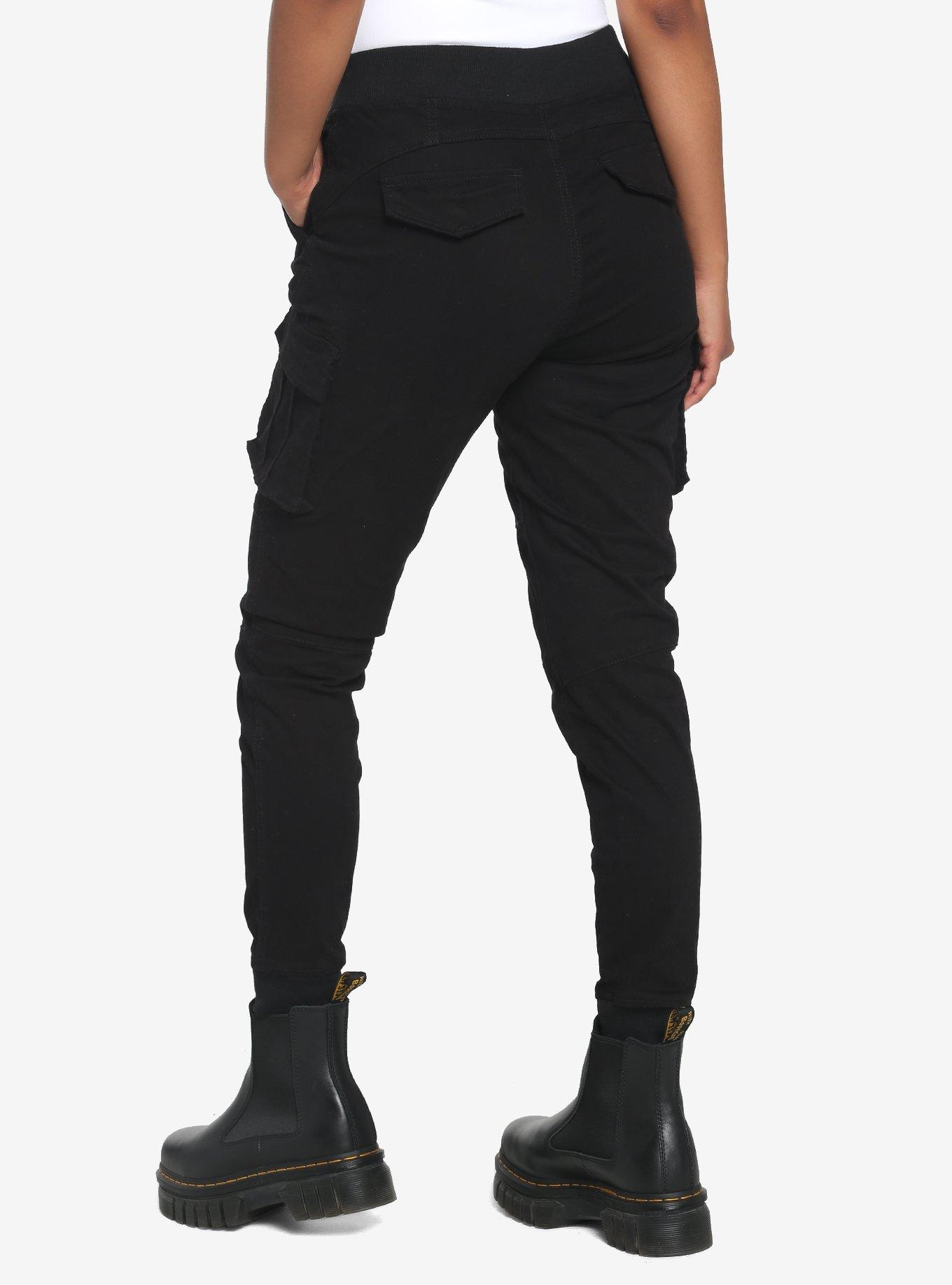 Black Cargo Jogger Pants, BLACK, alternate
