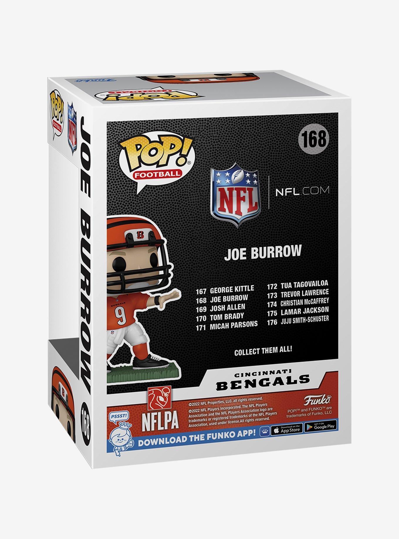 Funko Pop! NFL: Bengals – Joe Burrow (Away Uniform) Vinyl Figure (+ Pop!  Stacks Plastic Protector) 