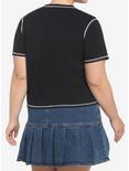 Skelanimals Mesh Shoulder Girls Crop T-Shirt Plus Size, MULTI, alternate