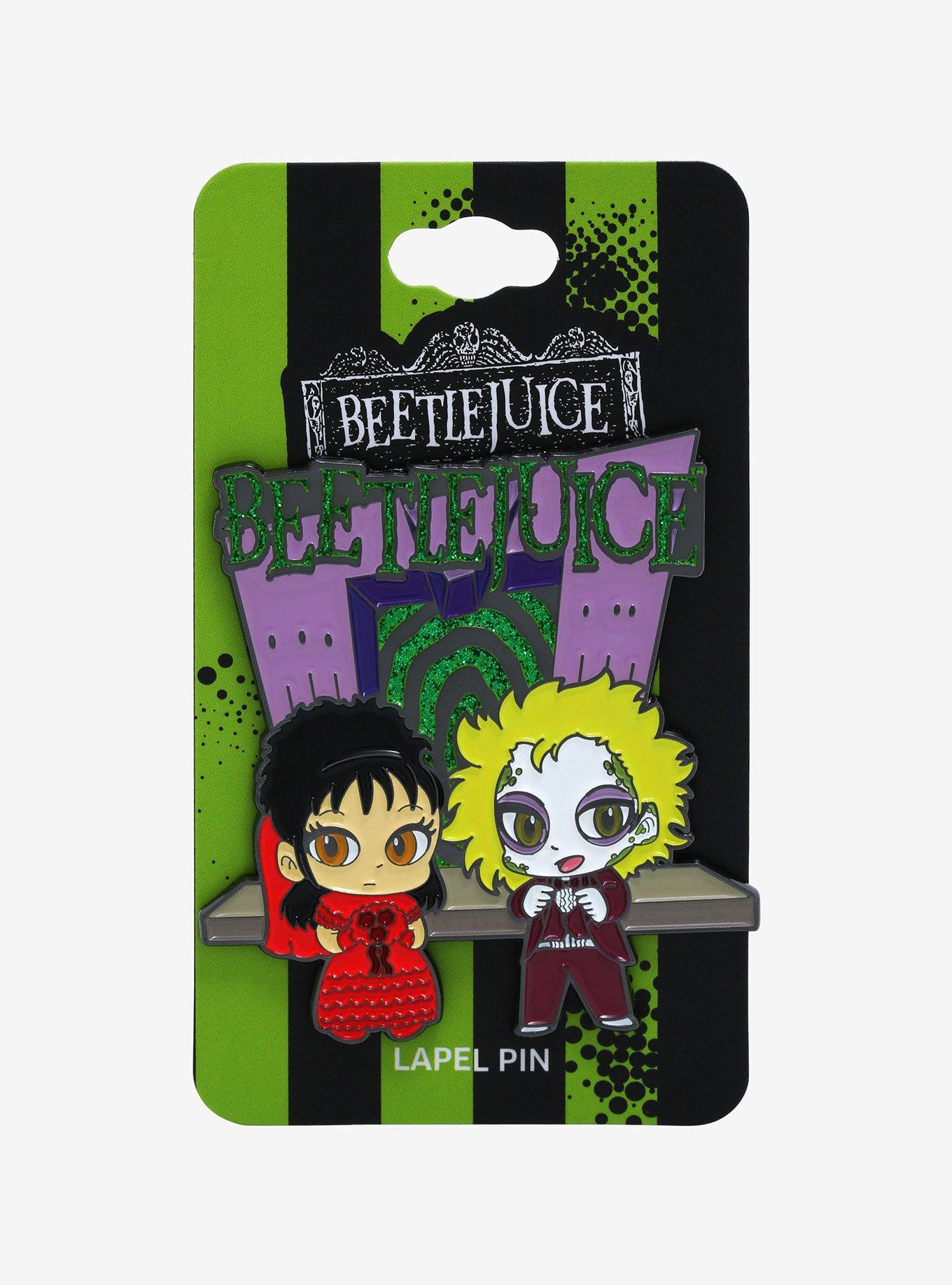 Beetlejuice Chibi Lydia & Beetlejuice Wedding Enamel Pin - BoxLunch Exclusive, , alternate