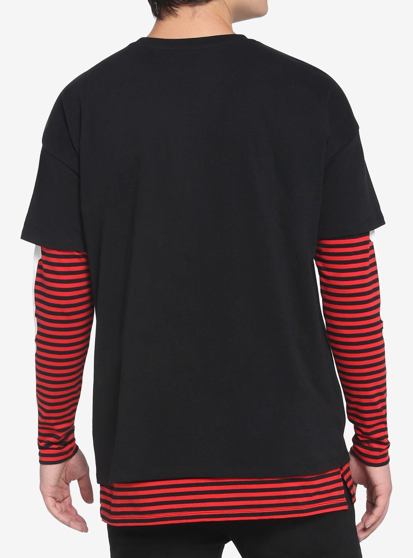Skelanimals Stripe Bones Long-Sleeve Twofer T-Shirt, MULTI, alternate