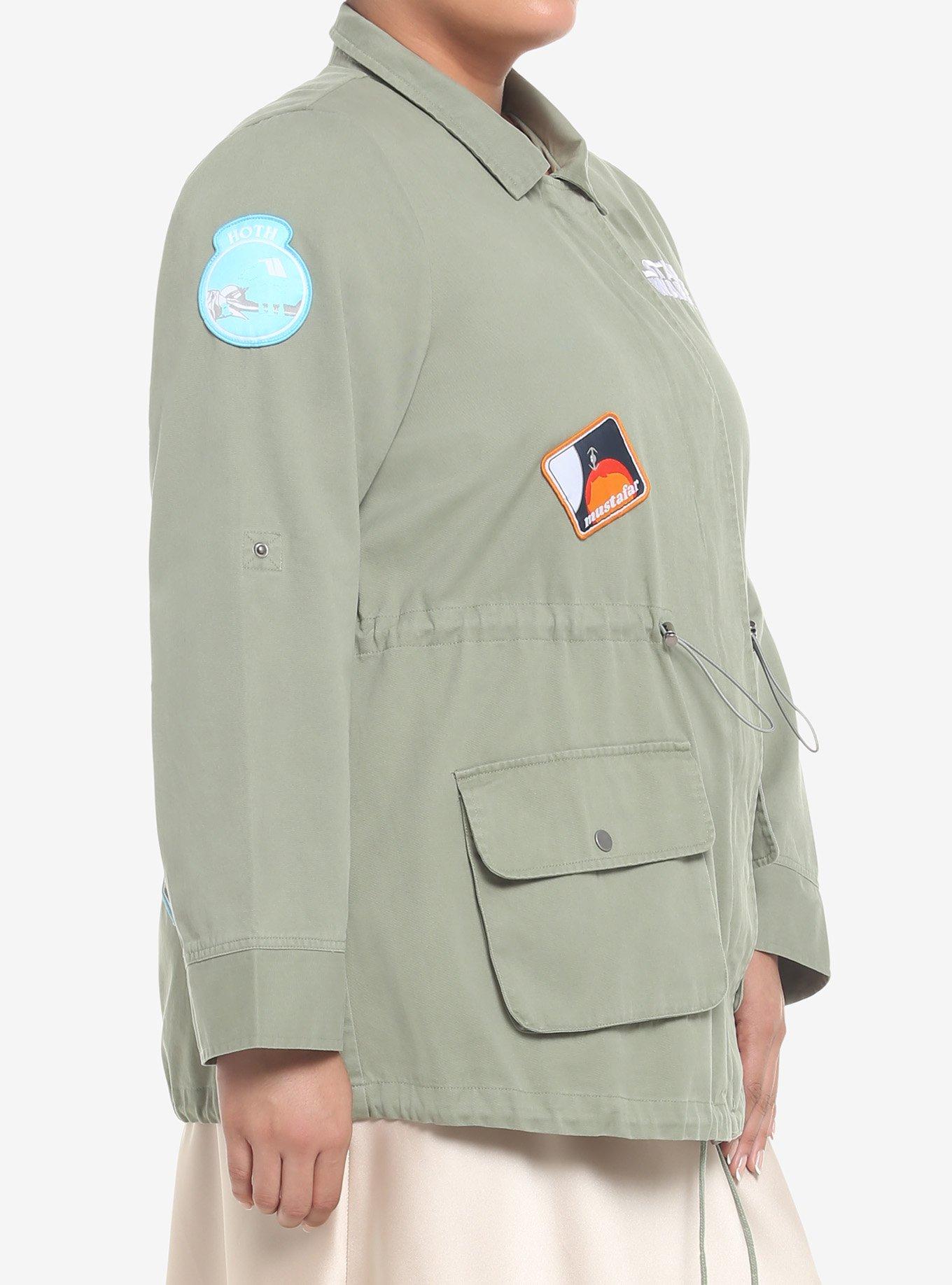 Her Universe Star Wars Planets Patches Shacket Plus Size, ARMY GREEN HEATHER, alternate