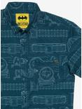RSVLTS DC Comics Batman "Batprints" KUNUFLEX Short Sleeve Shirt, BLUE, alternate