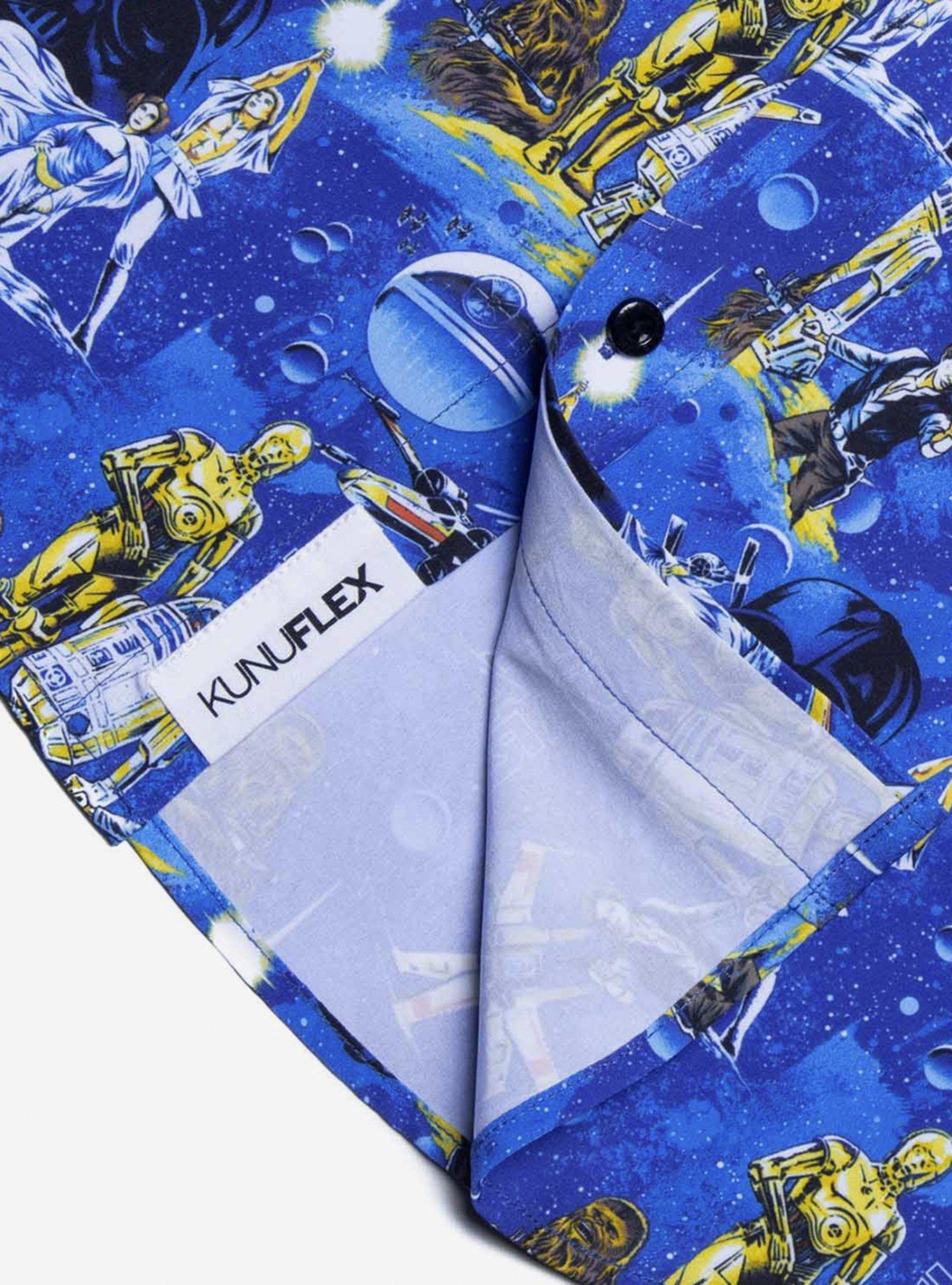 RSVLTS Star Wars "Luke Sleepwalker" KUNUFLEX Short Sleeve Shirt, BLUE, alternate