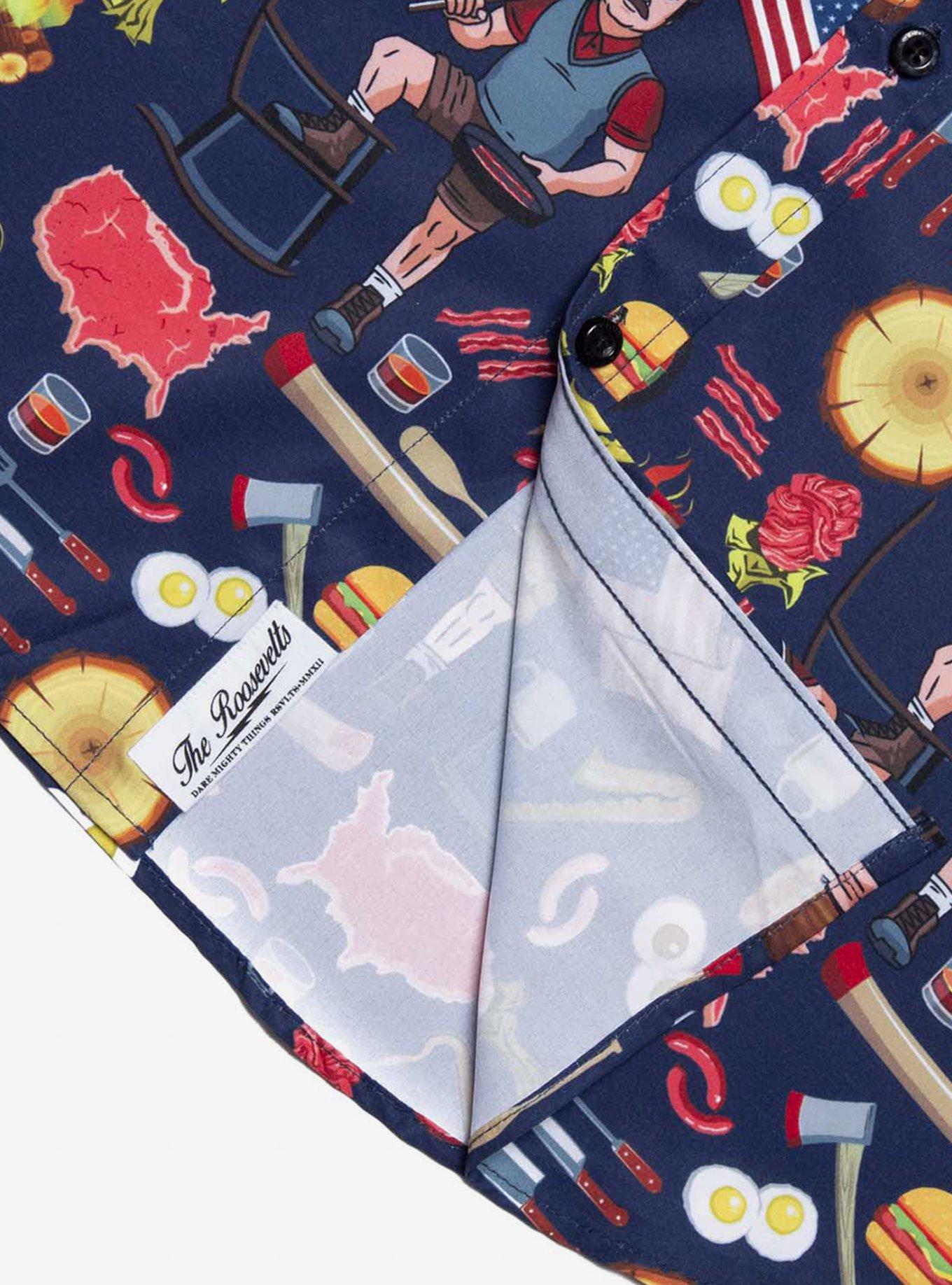 RSVLTS Parks & Recreation Ron Swanson's Shirt of Greatness Button-Up Shirt, BLUE, alternate