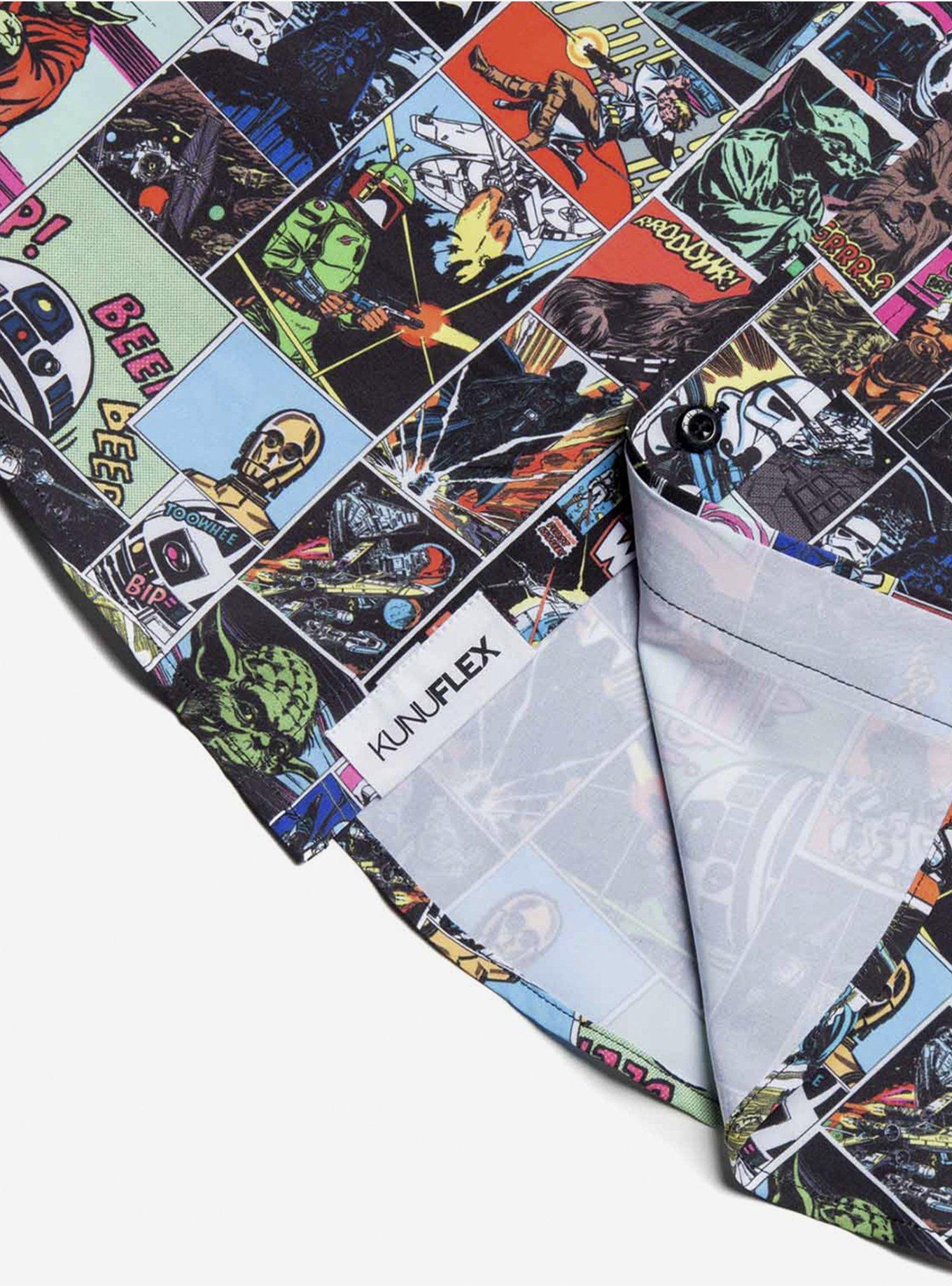 RSVLTS Star Wars "Comic to the Dark Side" KUNUFLEX Short Sleeve Shirt, MULTICOLOR, alternate