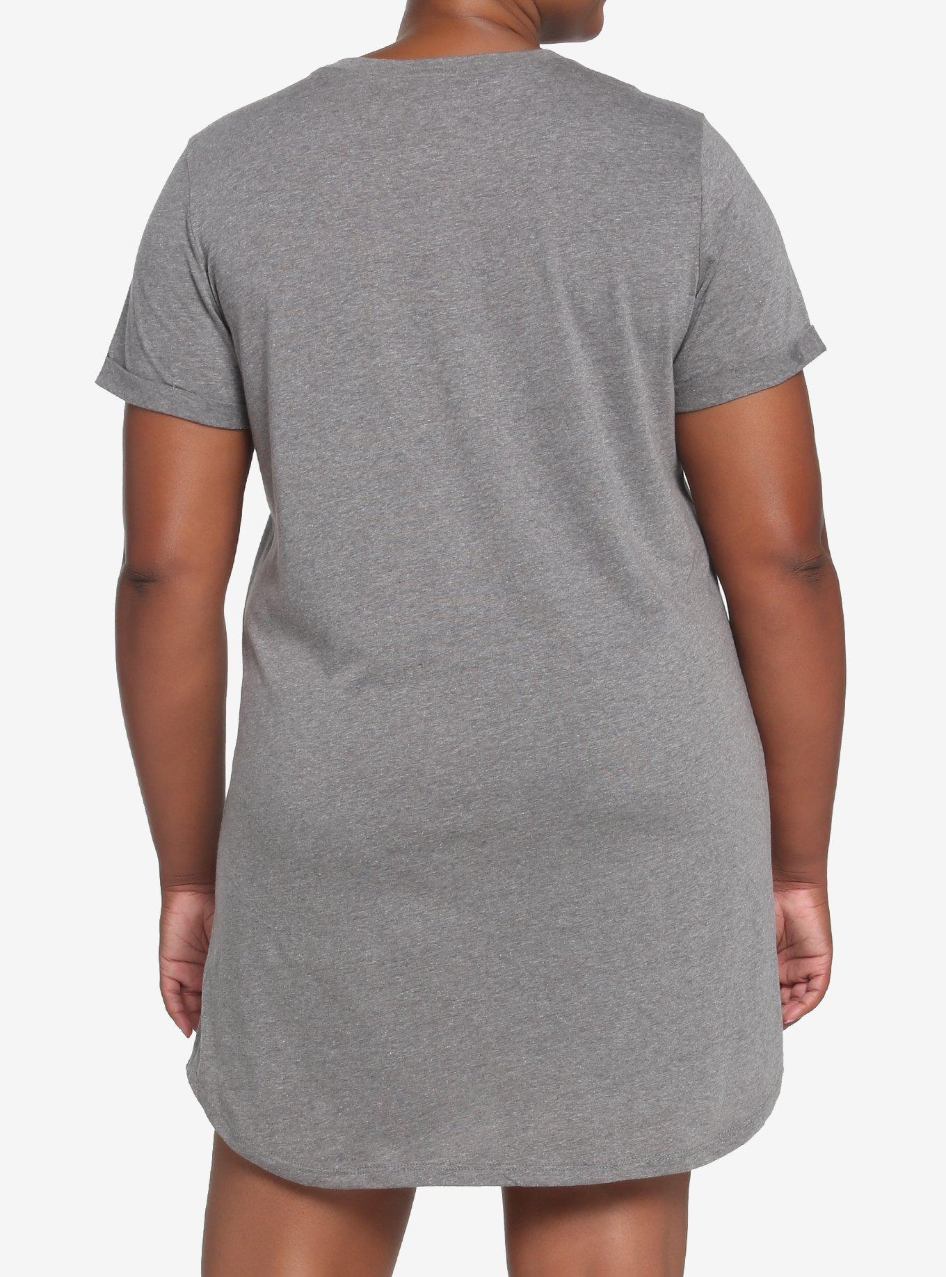 Heather Grey T-Shirt Dress Plus Size, HEATHER GREY, alternate