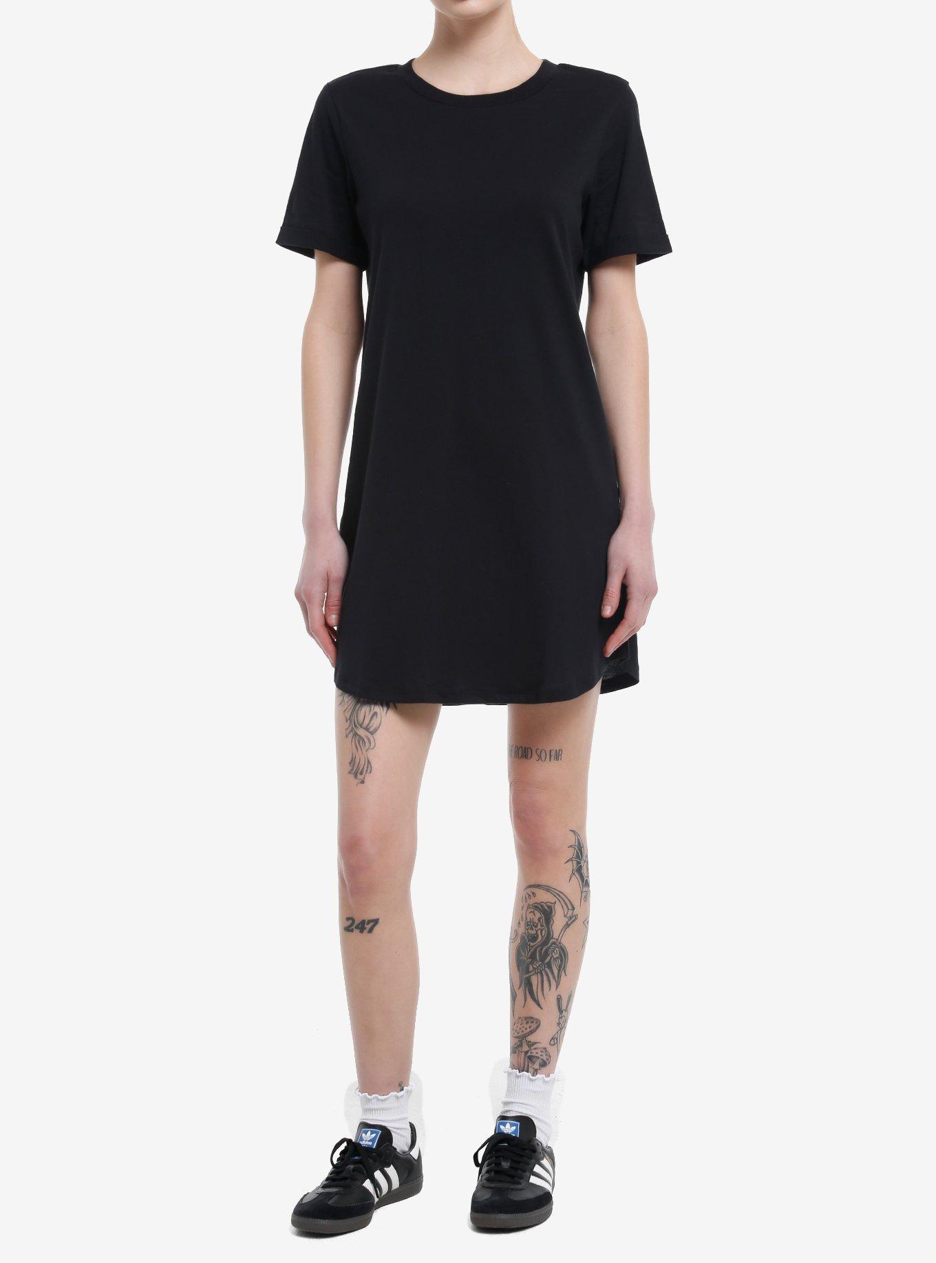 Black T-Shirt Dress, DEEP BLACK, alternate