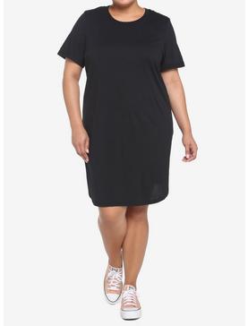 Black T-Shirt Dress Plus Size, , hi-res