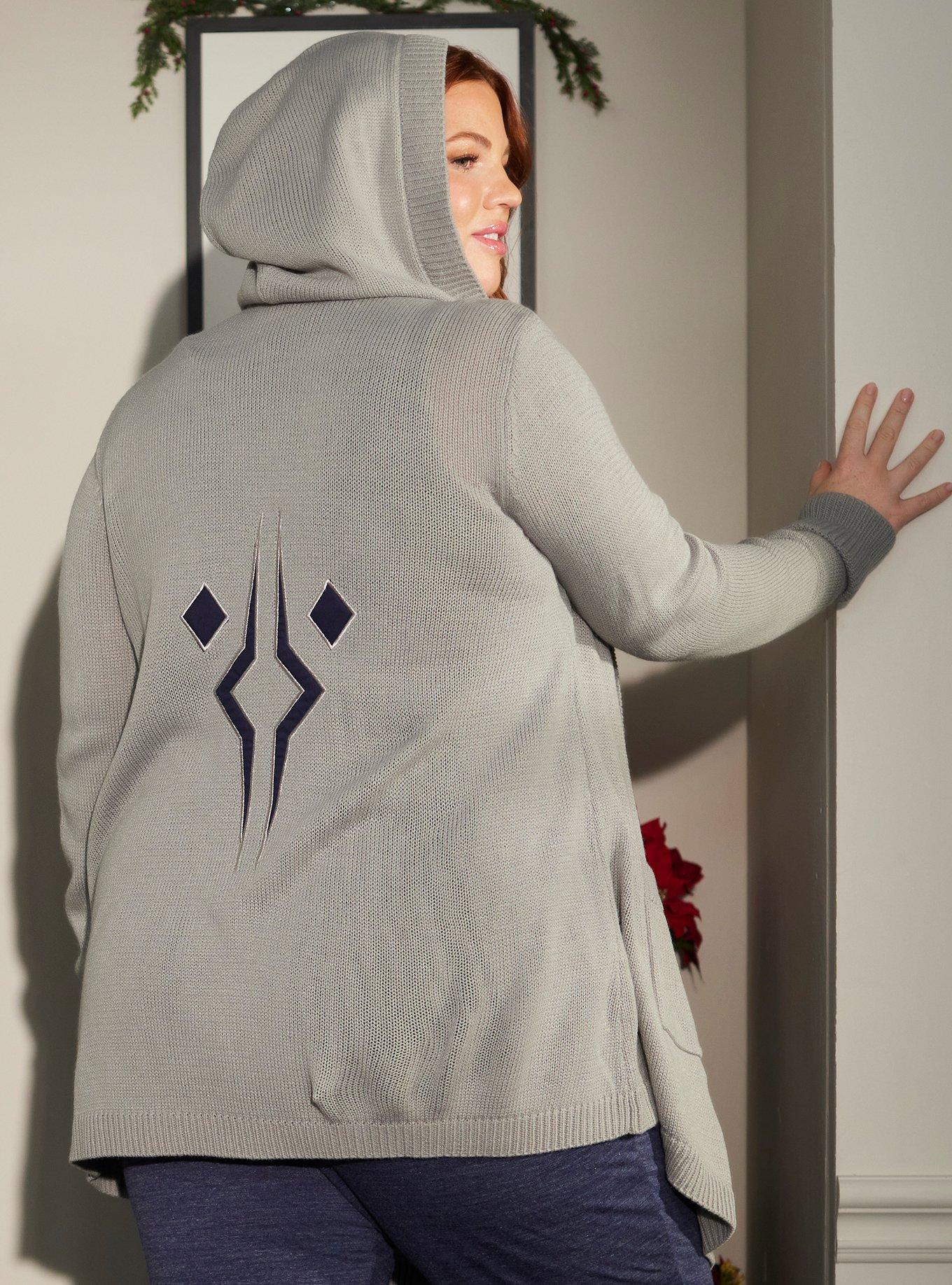 Her Universe Star Wars Ahsoka Tano Hooded Cardigan Plus Size, LIGHT GREY, alternate