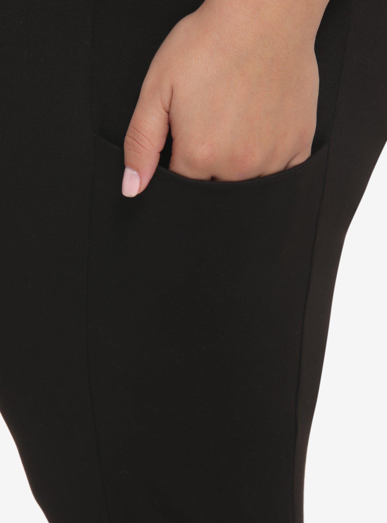 Black Leggings Plus Size, DEEP BLACK, alternate