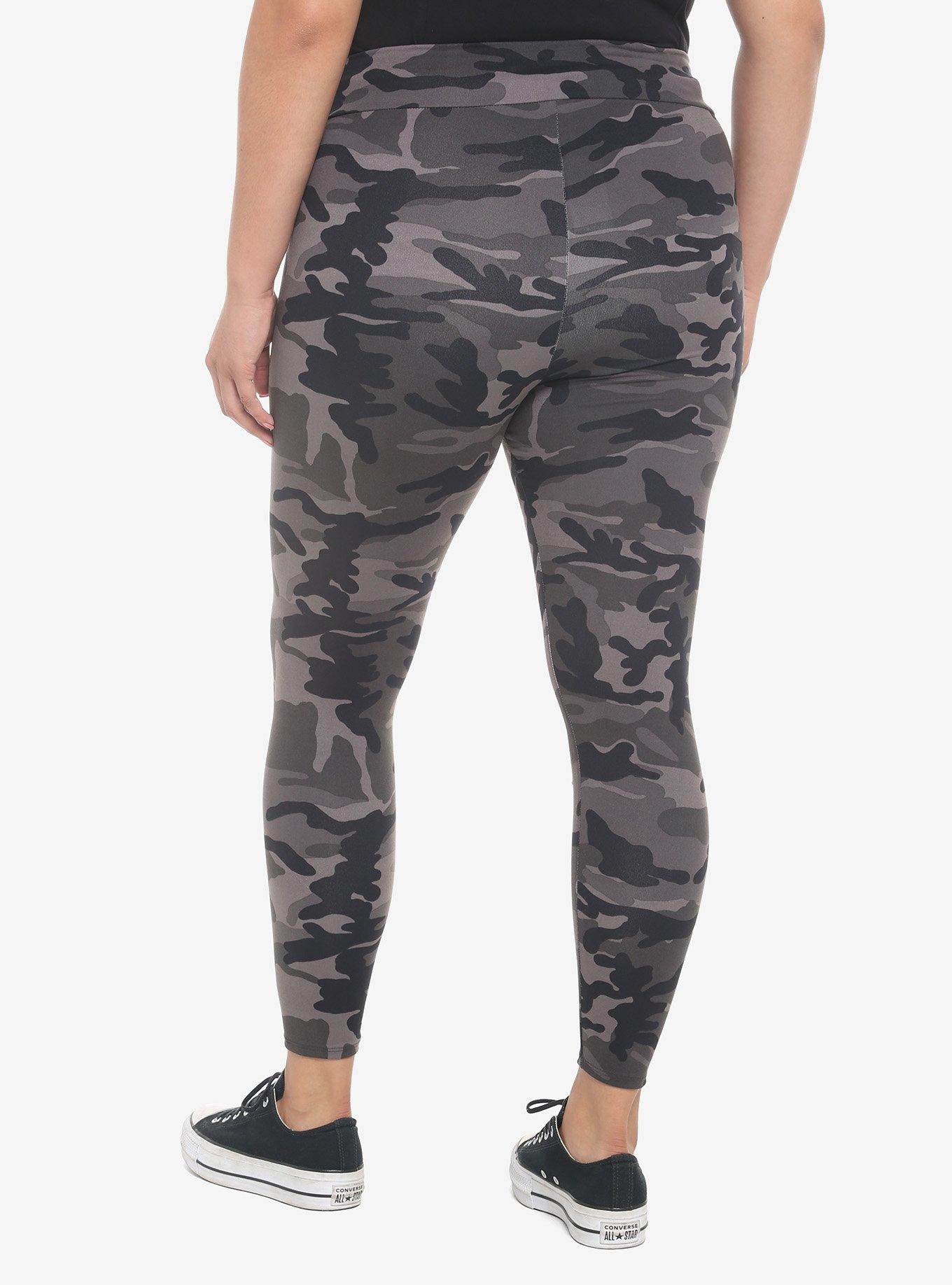 Her Universe Dark Camouflage Leggings Plus Size, CAMO BLACK, alternate