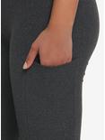 Charcoal Grey Leggings With Pocket, CHARCOAL  GREY, alternate