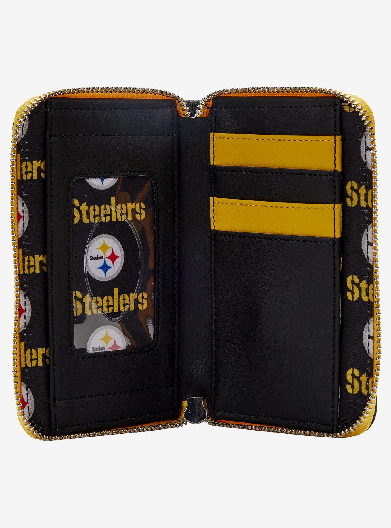 Loungefly NFL Pittsburg Steelers Icon Zipper Wallet, , alternate