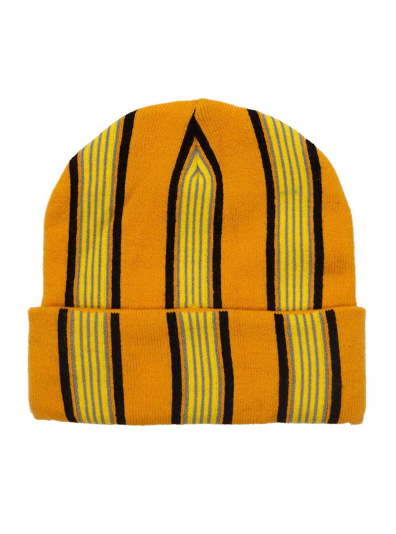 Harry Potter Hufflepuff Striped Cuff Beanie - BoxLunch Exclusive, , hi-res