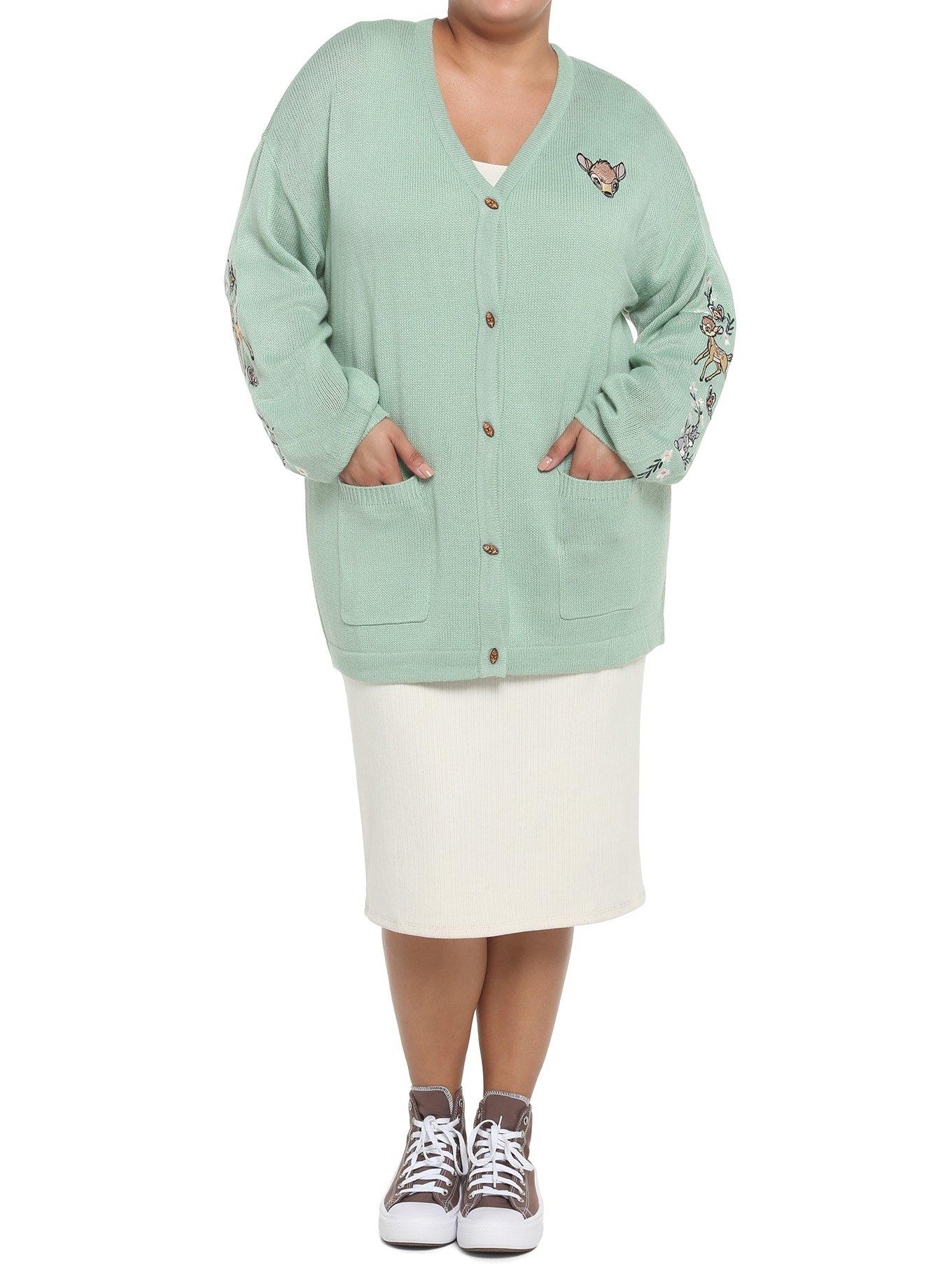 Disney Bambi Embroidered Cardigan Plus Size, , hi-res