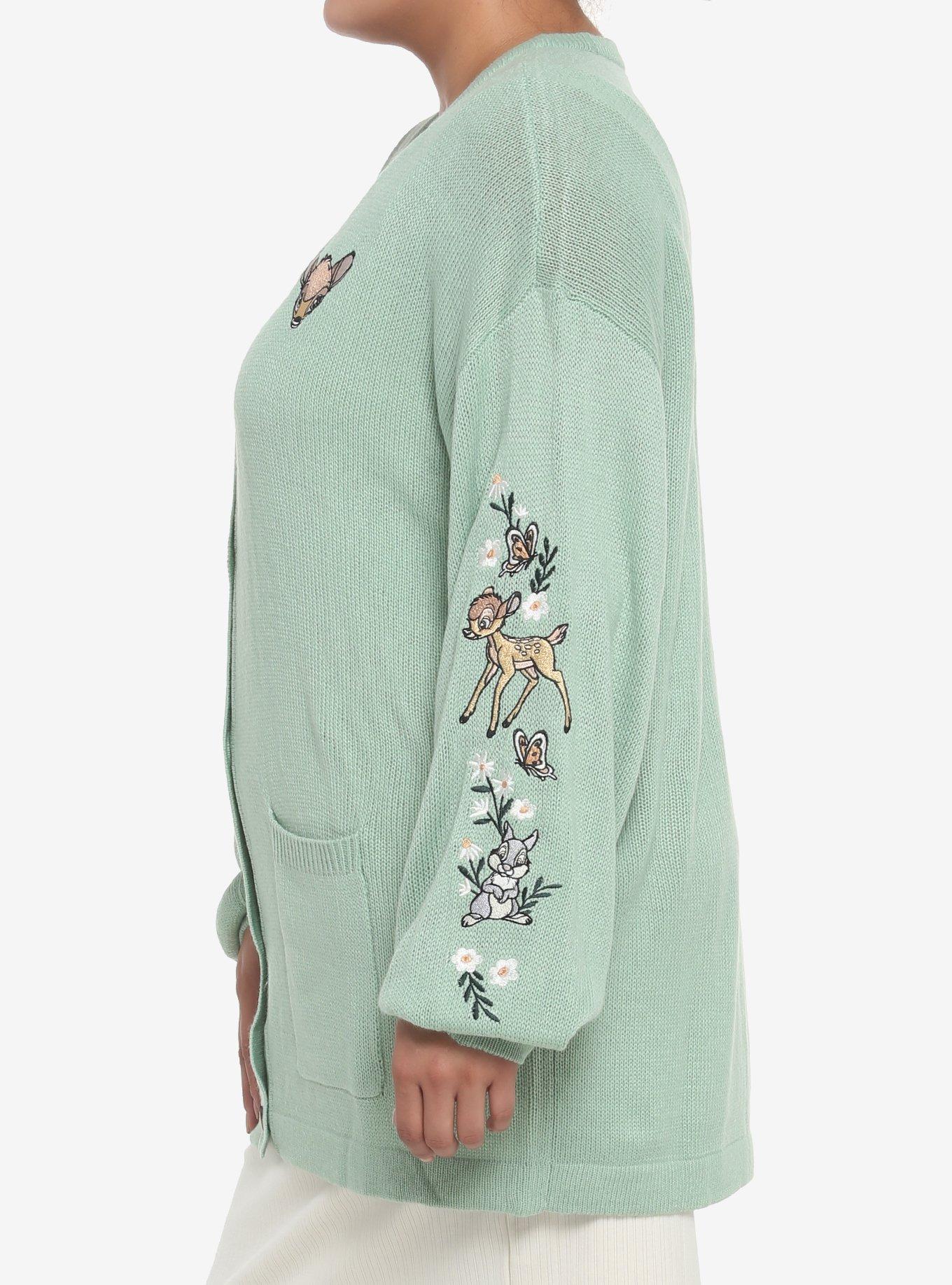 Disney Bambi Embroidered Cardigan Plus Size, GREEN, alternate