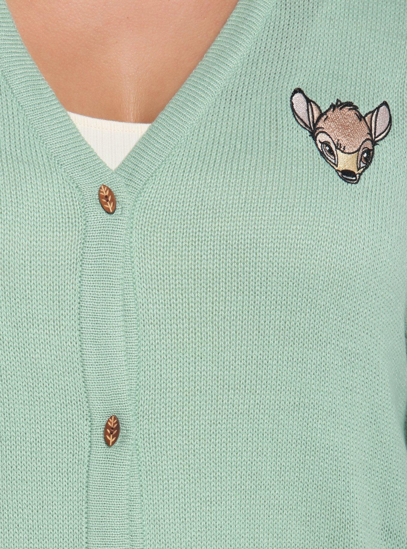 Disney Bambi Embroidered Cardigan Plus Size, GREEN, alternate