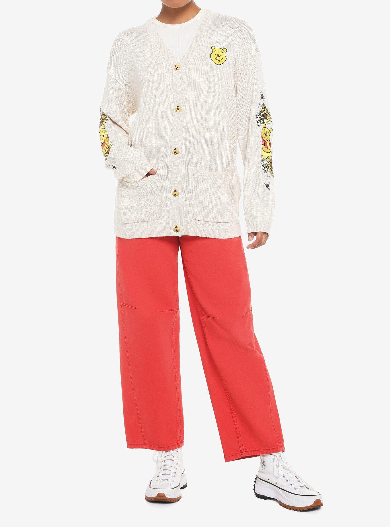 Disney Winnie The Pooh Embroidered Oversized Cardigan, OATMEAL, alternate