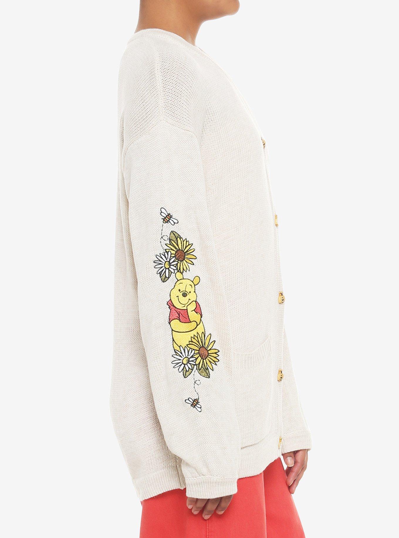 Disney Winnie The Pooh Embroidered Oversized Cardigan, OATMEAL, alternate