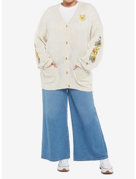 Disney Winnie The Pooh Embroidered Oversized Girls Cardigan Plus Size, , hi-res