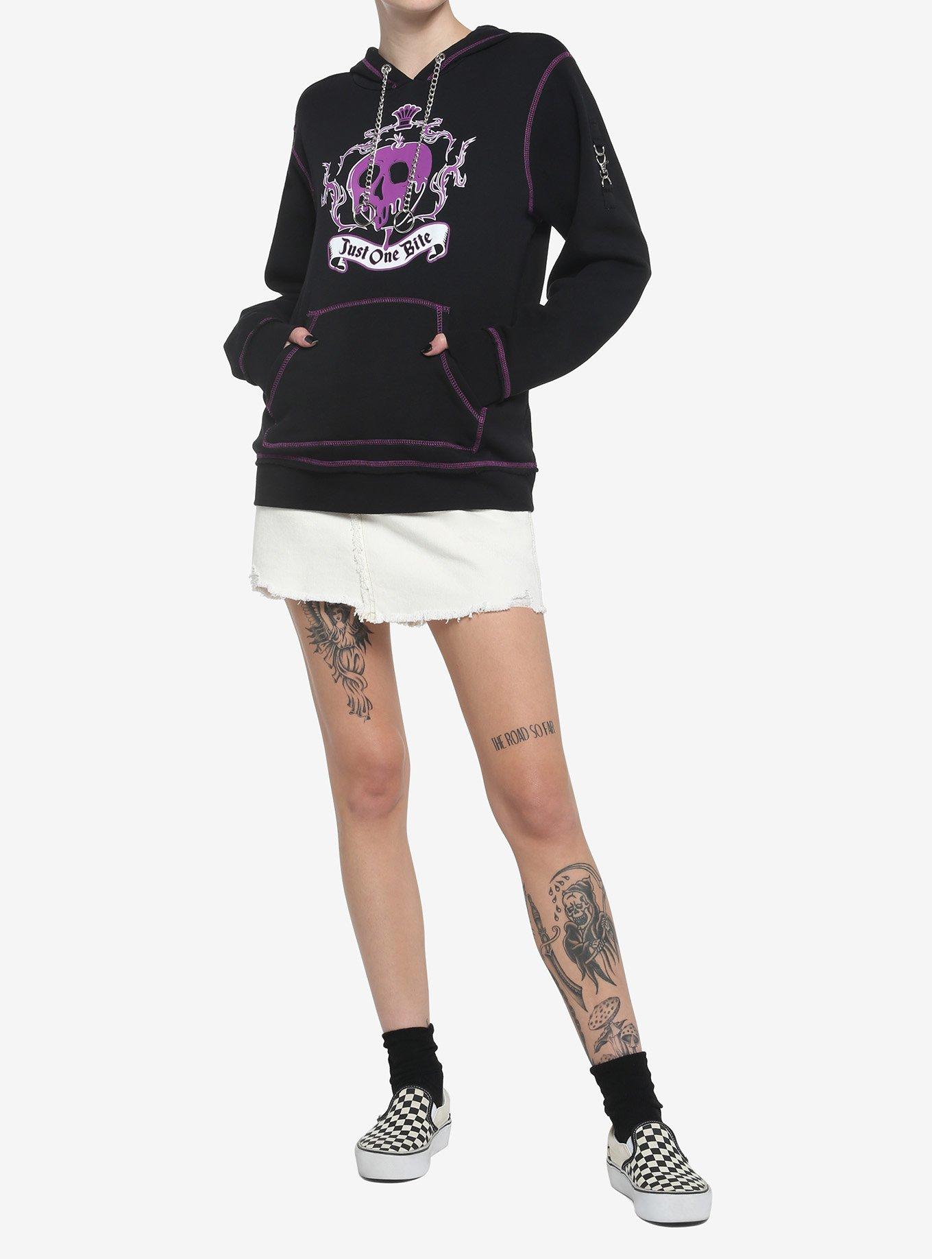 Disney Villains Snow White And The Seven Dwarfs Just One Bite Hoodie, BLACK  PURPLE, alternate