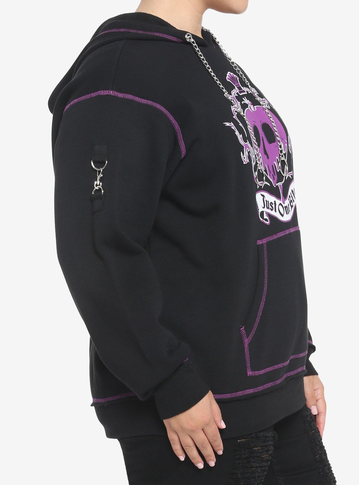 Disney Villains Snow White And The Seven Dwarfs Just One Bite Hoodie Plus Size, BLACK  PURPLE, alternate
