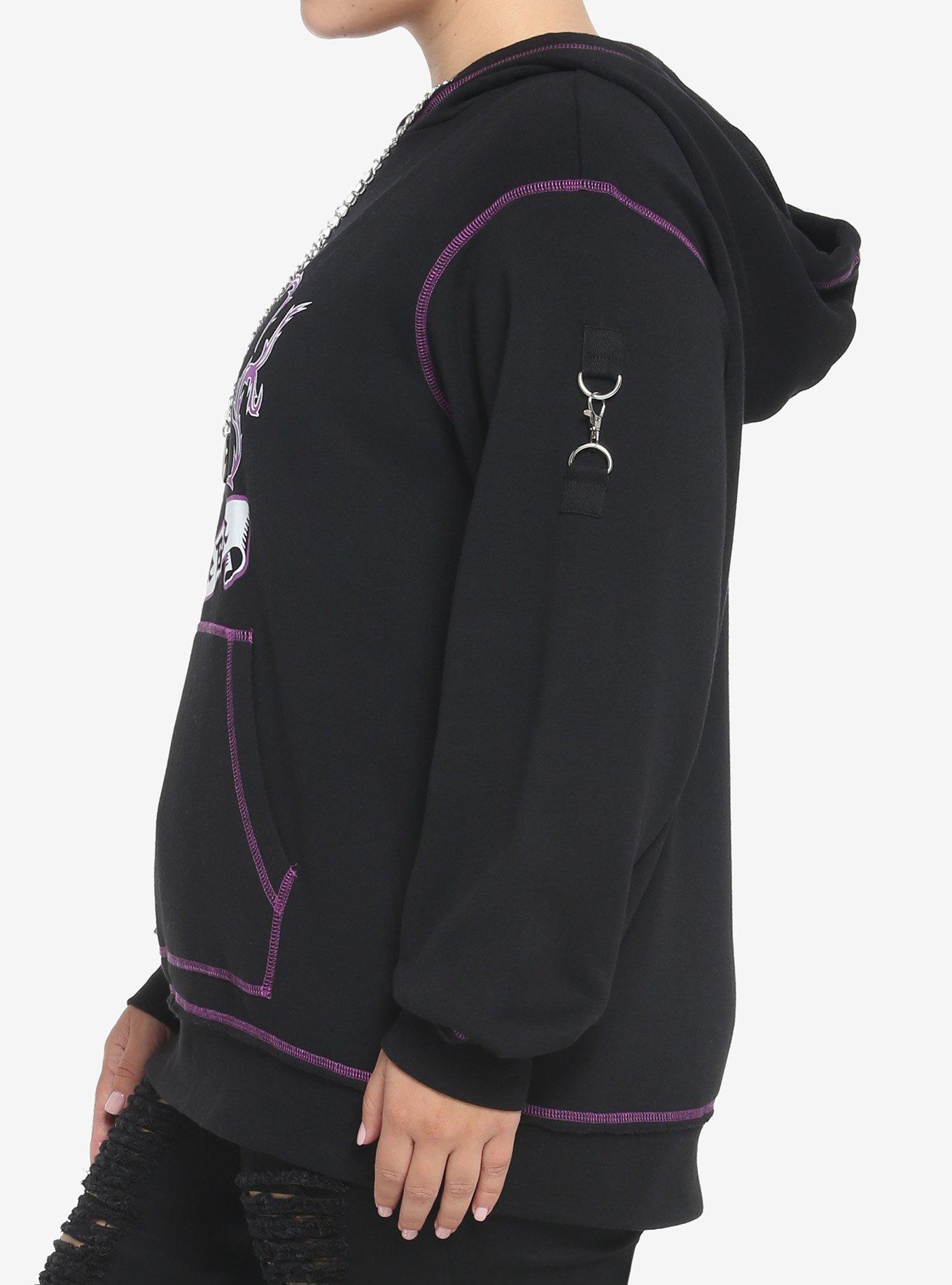 Disney Villains Snow White And The Seven Dwarfs Just One Bite Hoodie Plus Size, BLACK  PURPLE, alternate