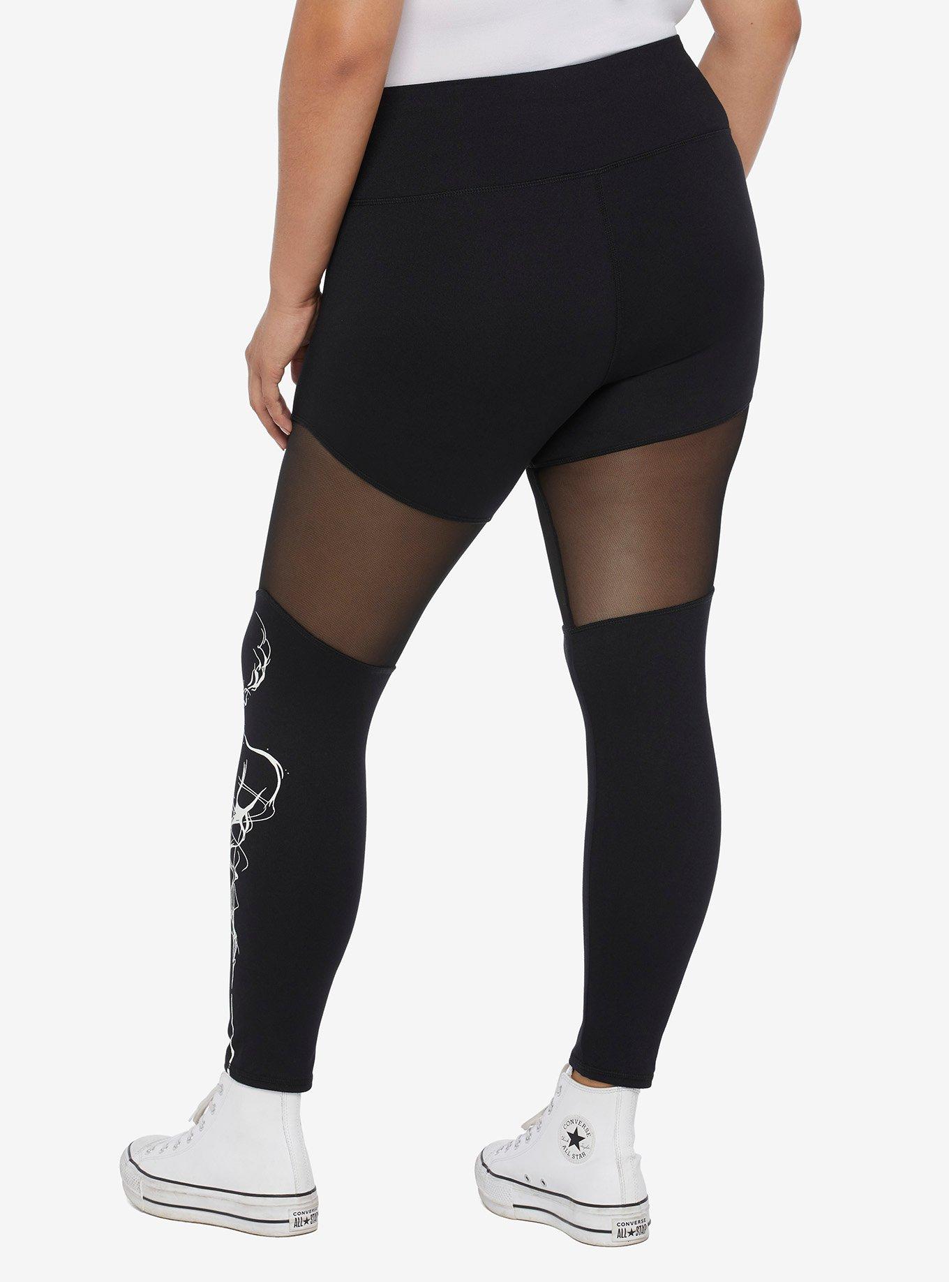 Harry Potter Patronus Spell Mesh Leggings Plus Size, DEEP BLACK, alternate