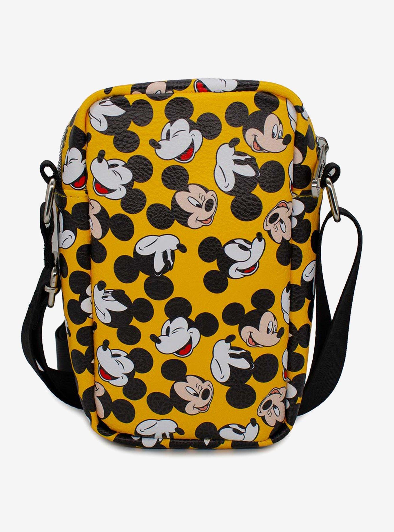 Disney Bag, Cross Body, Mickey Mouse Smiling Up Pose, Yellow, Vegan Leather