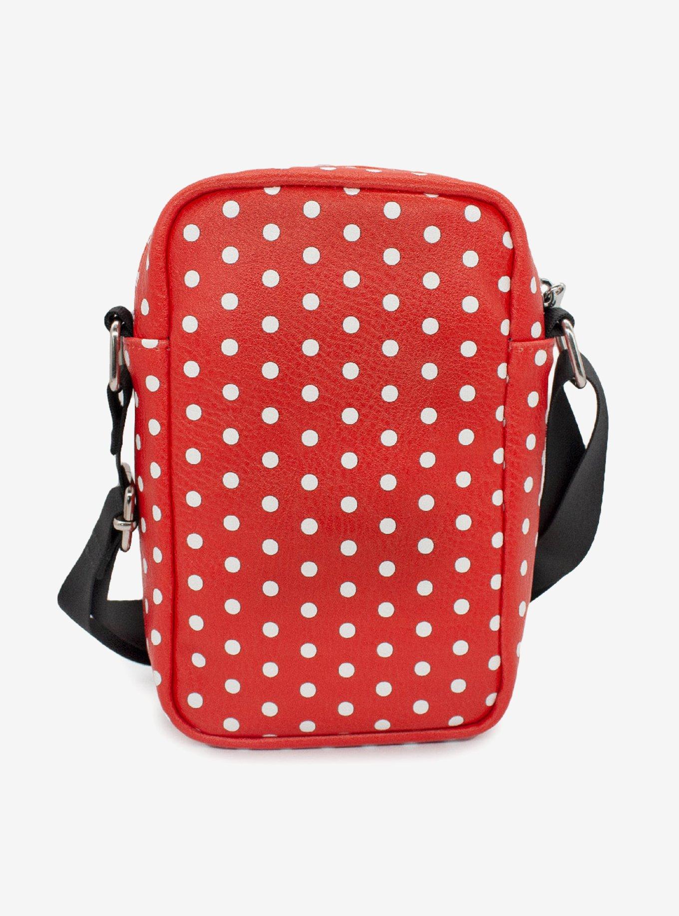 Disney Minnie Mouse Polka Dots Vegan Leather Crossbody Bag, , alternate