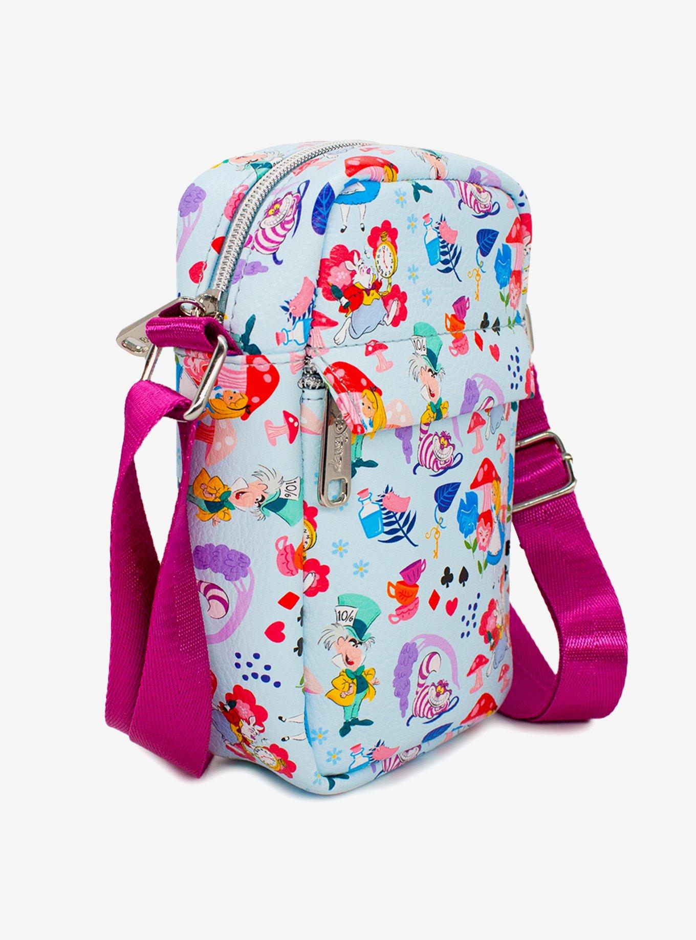 Disney Alice in Wonderland Scatter Print Vegan Leather Crossbody Bag, , alternate