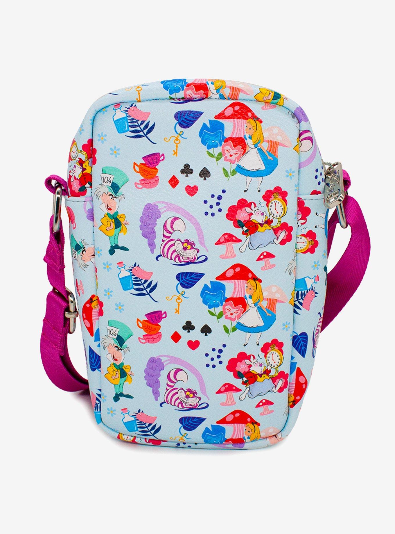 Disney Alice in Wonderland Scatter Print Vegan Leather Crossbody Bag, , alternate