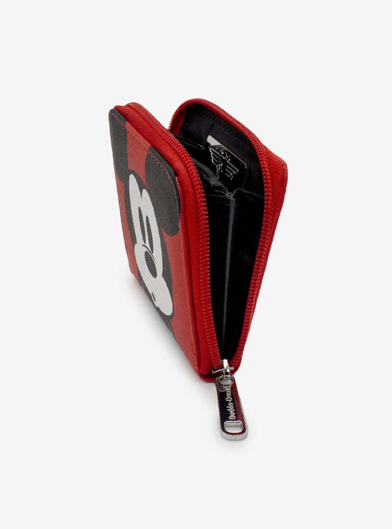 Disney Mickey Mouse Red Black Zip Wallet, , alternate