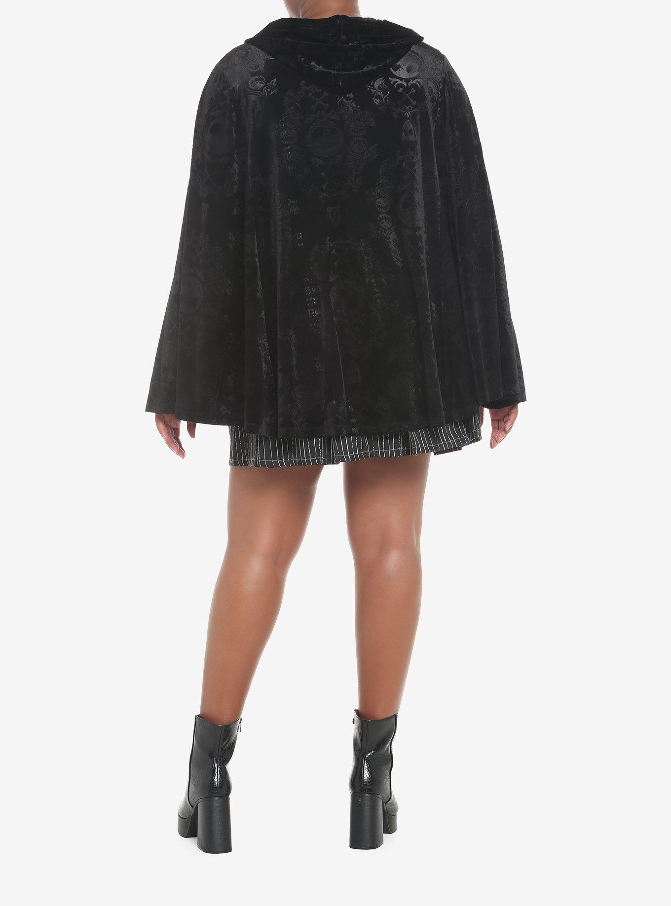 The Nightmare Before Christmas Jack Velvet Hooded Cape Plus Size, DEEP BLACK, alternate