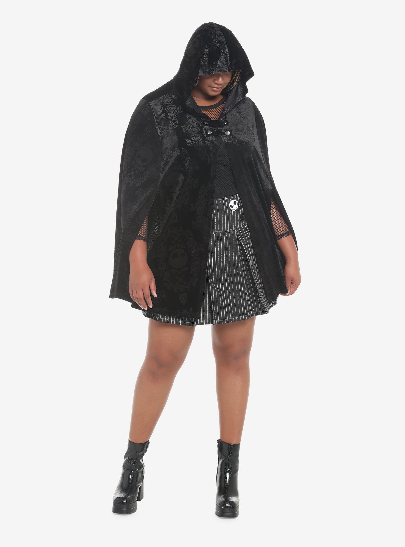 The Nightmare Before Christmas Jack Velvet Hooded Cape Plus Size, DEEP BLACK, alternate