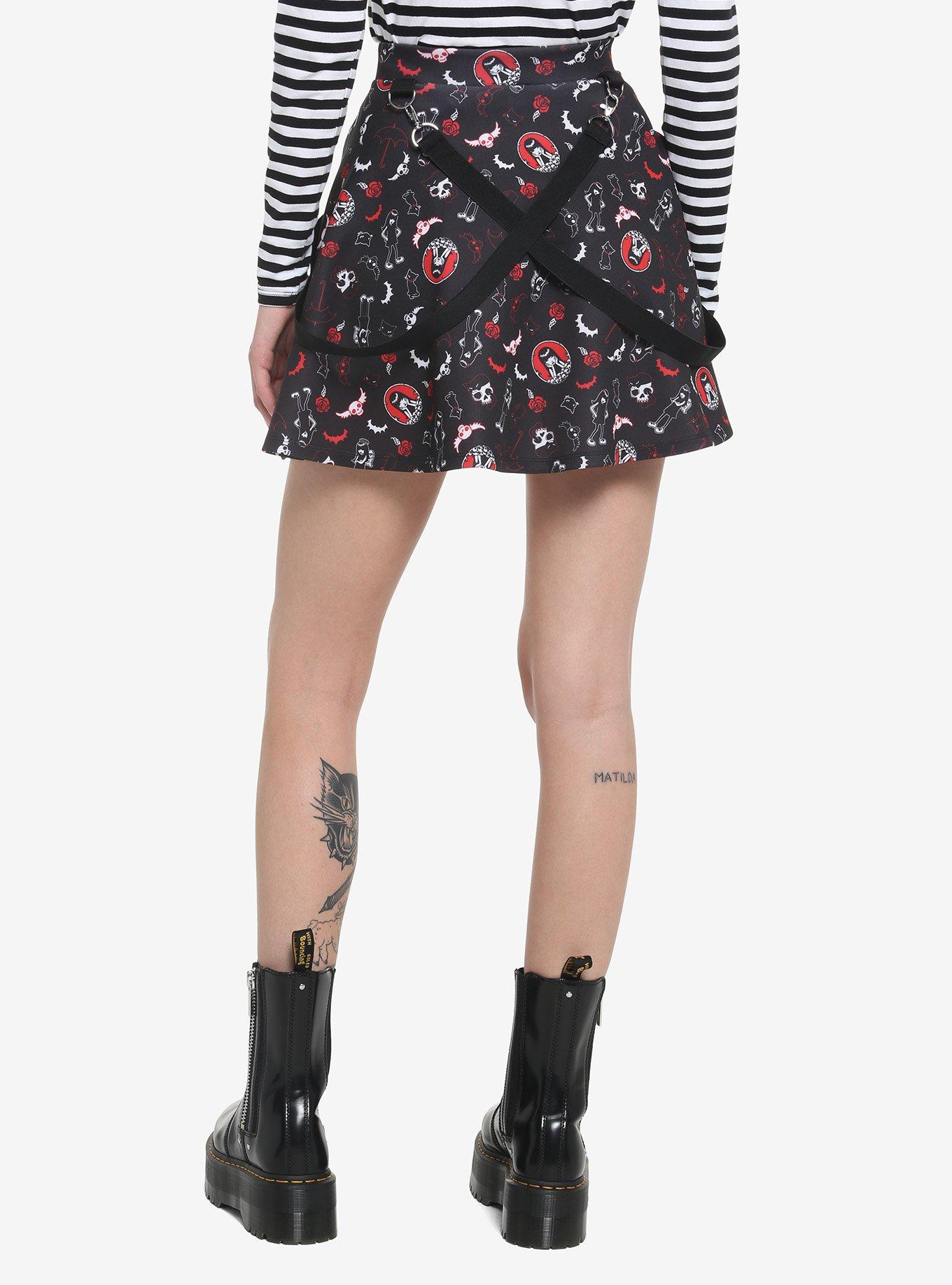 Emily The Strange O-Ring Suspender Skirt, MULTI, alternate