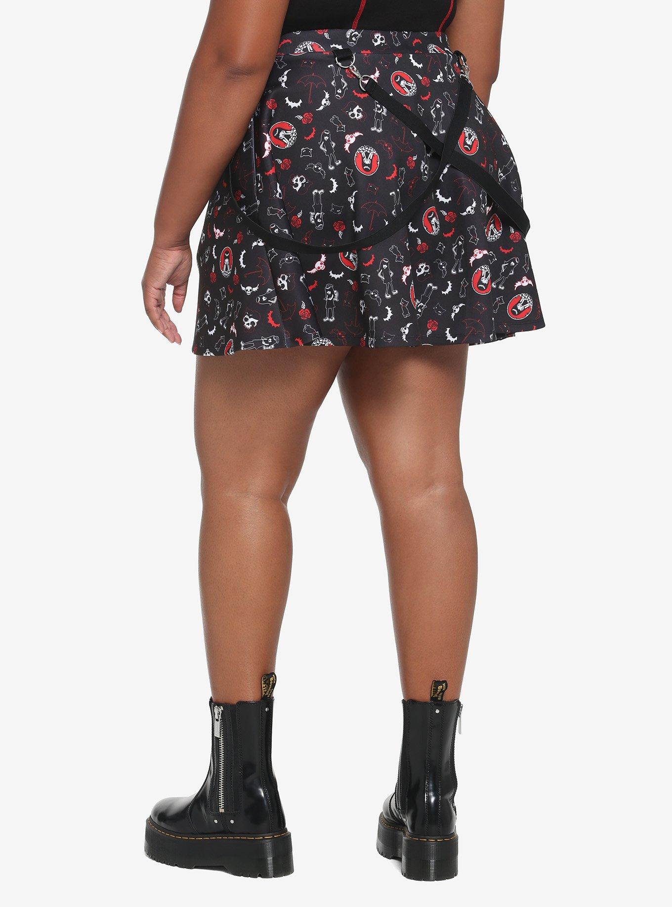 Emily The Strange O-Ring Suspender Skirt Plus Size, MULTI, alternate