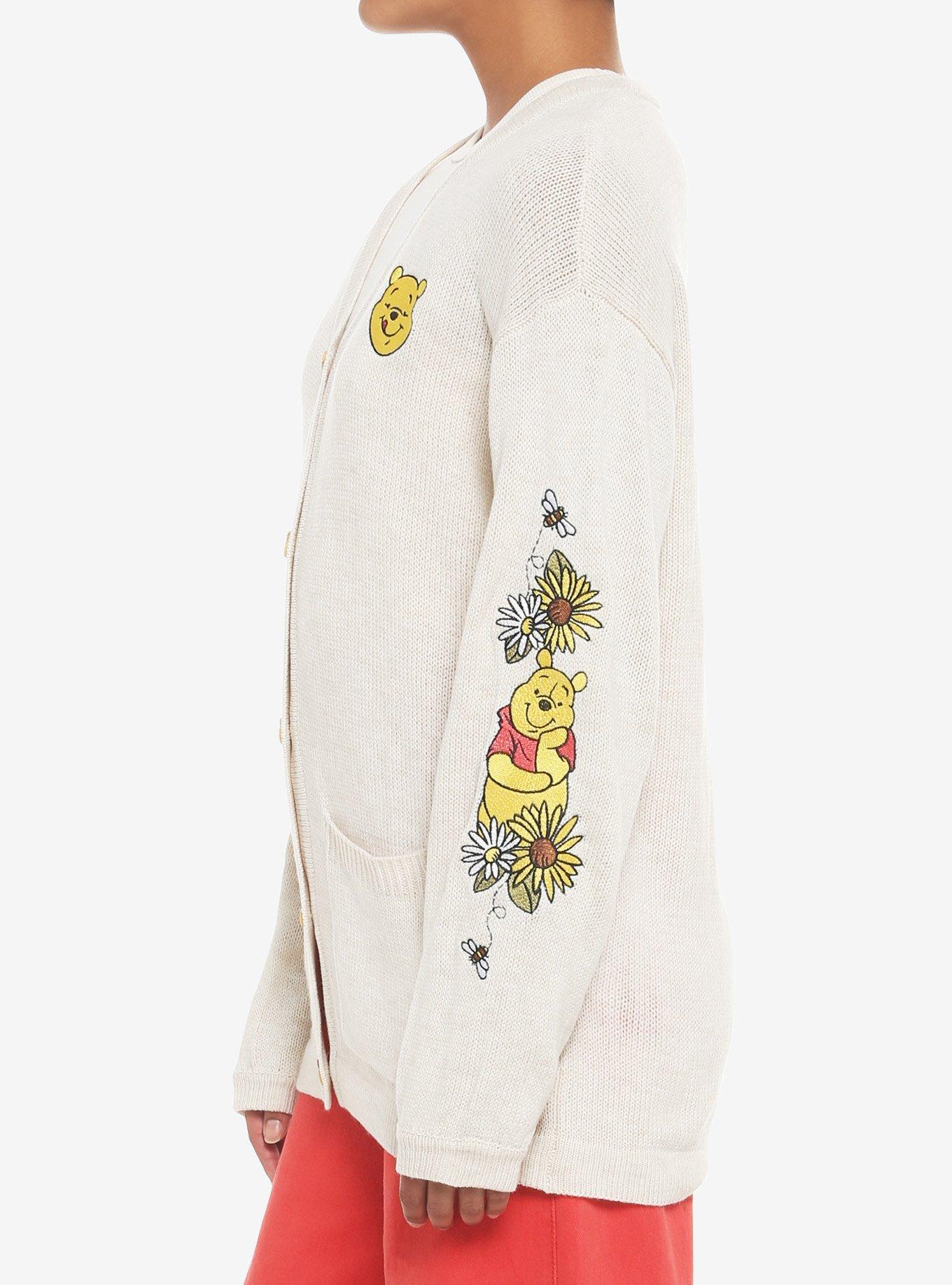 Disney Winnie The Pooh Embroidered Girls Oversized Cardigan, MULTI, alternate