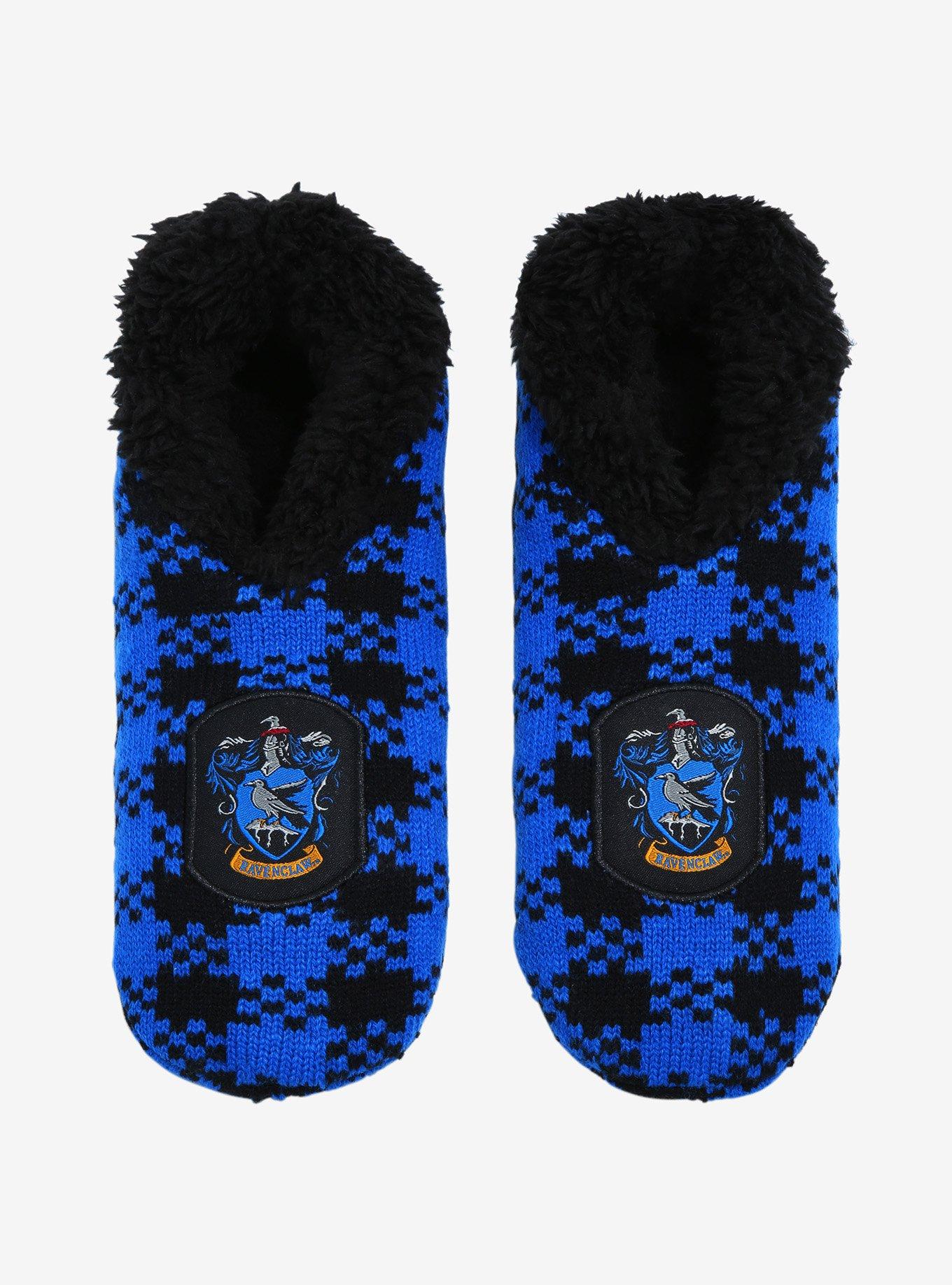 Harry Potter Ravenclaw Crest Plaid Slipper Socks - BoxLunch Exclusive, , alternate