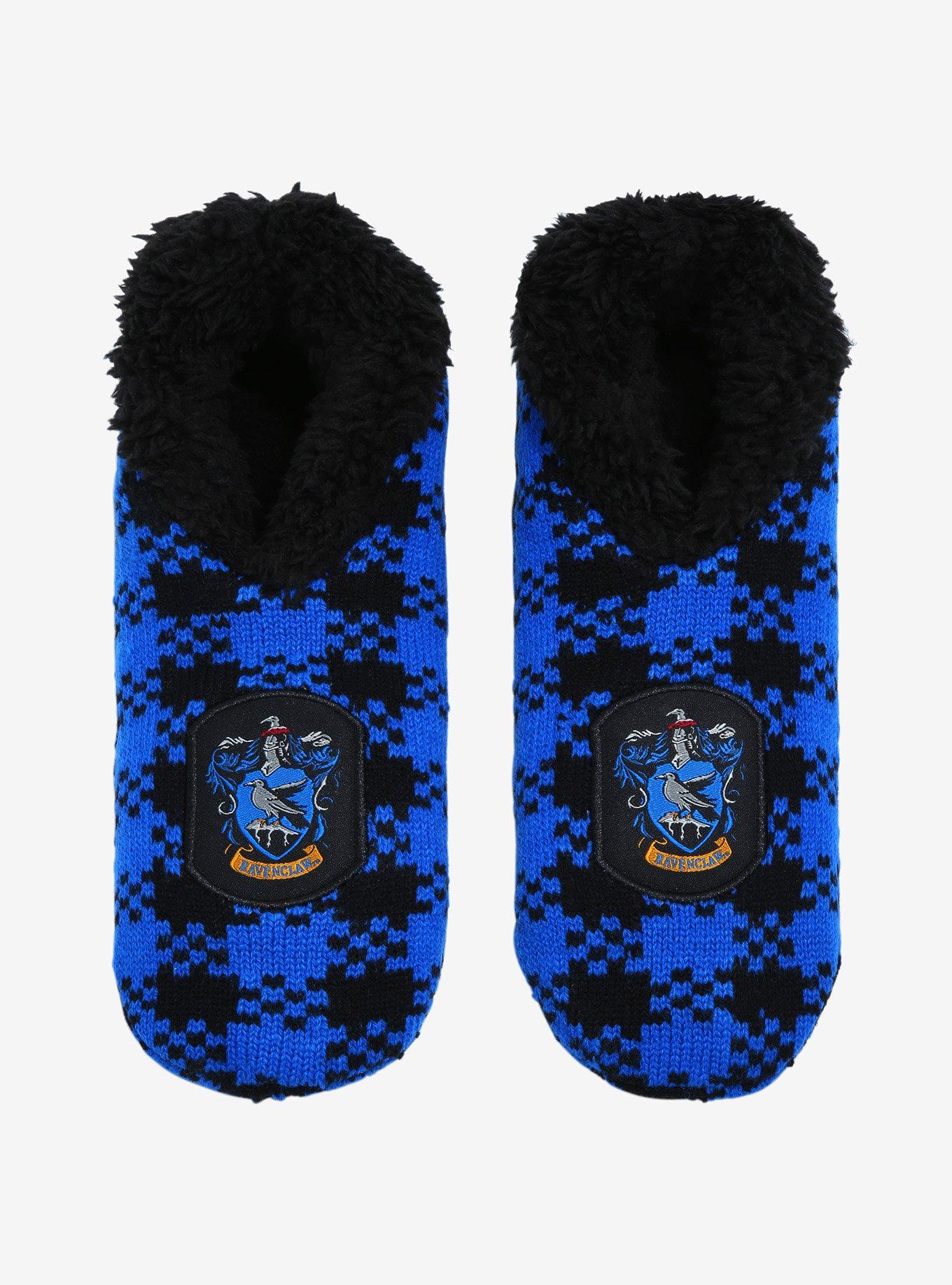 Harry Potter Ravenclaw Crest Plaid Slipper Socks - BoxLunch Exclusive, , hi-res