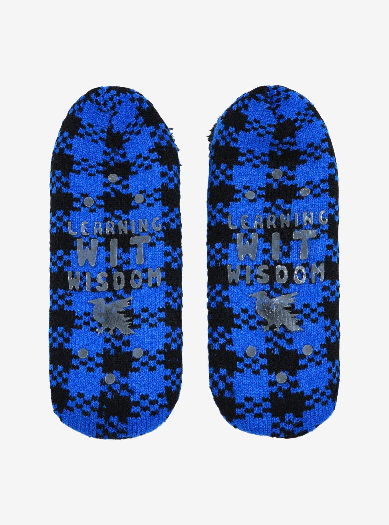 Harry Potter Ravenclaw Crest Plaid Slipper Socks - BoxLunch Exclusive, , alternate