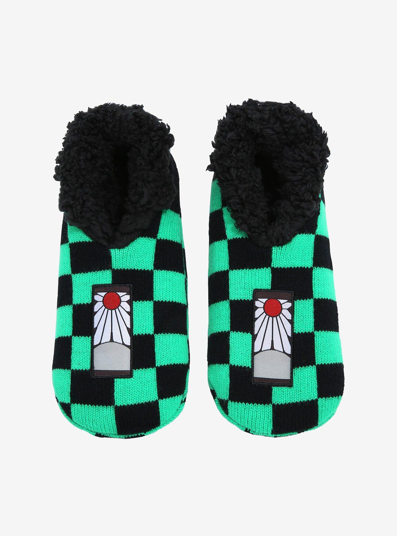Demon Slayer: Kimetsu no Yaiba Tanjiro Kamado Hanafuda Earring Slipper Socks - BoxLunch Exclusive, , alternate