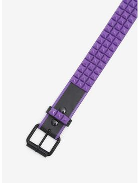 Black & Purple Pyramid Stud Belt, , hi-res