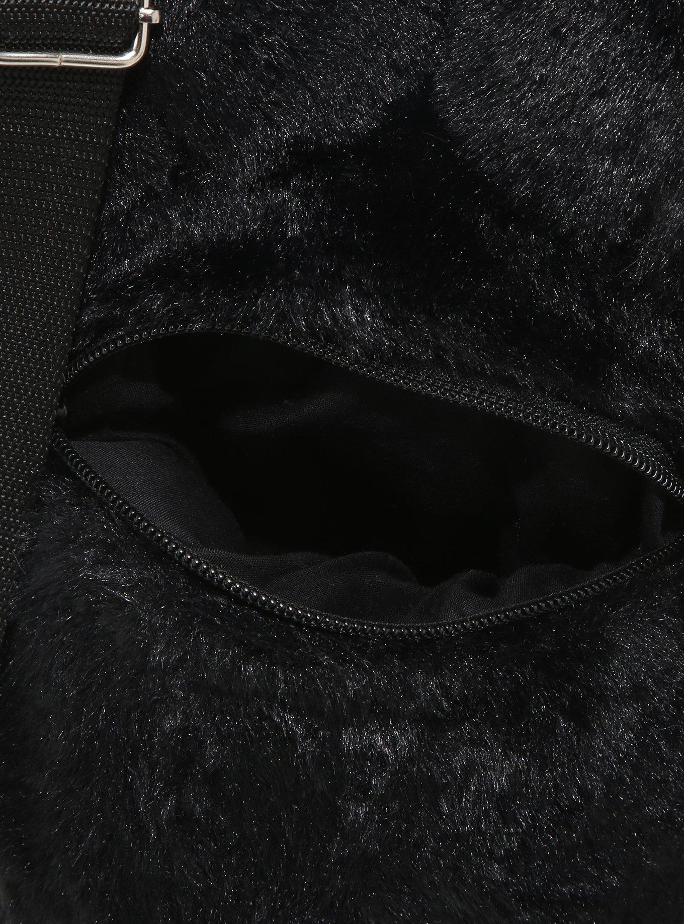 Black Double-Headed Teddy Bear Plush Backpack, , alternate