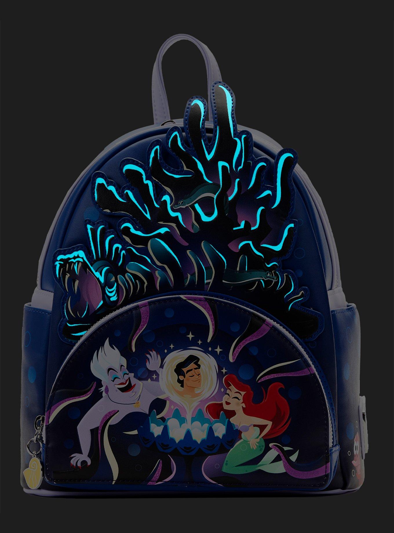 Loungefly Disney The Little Mermaid Glow-In-The-Dark Lair Mini Backpack, , alternate